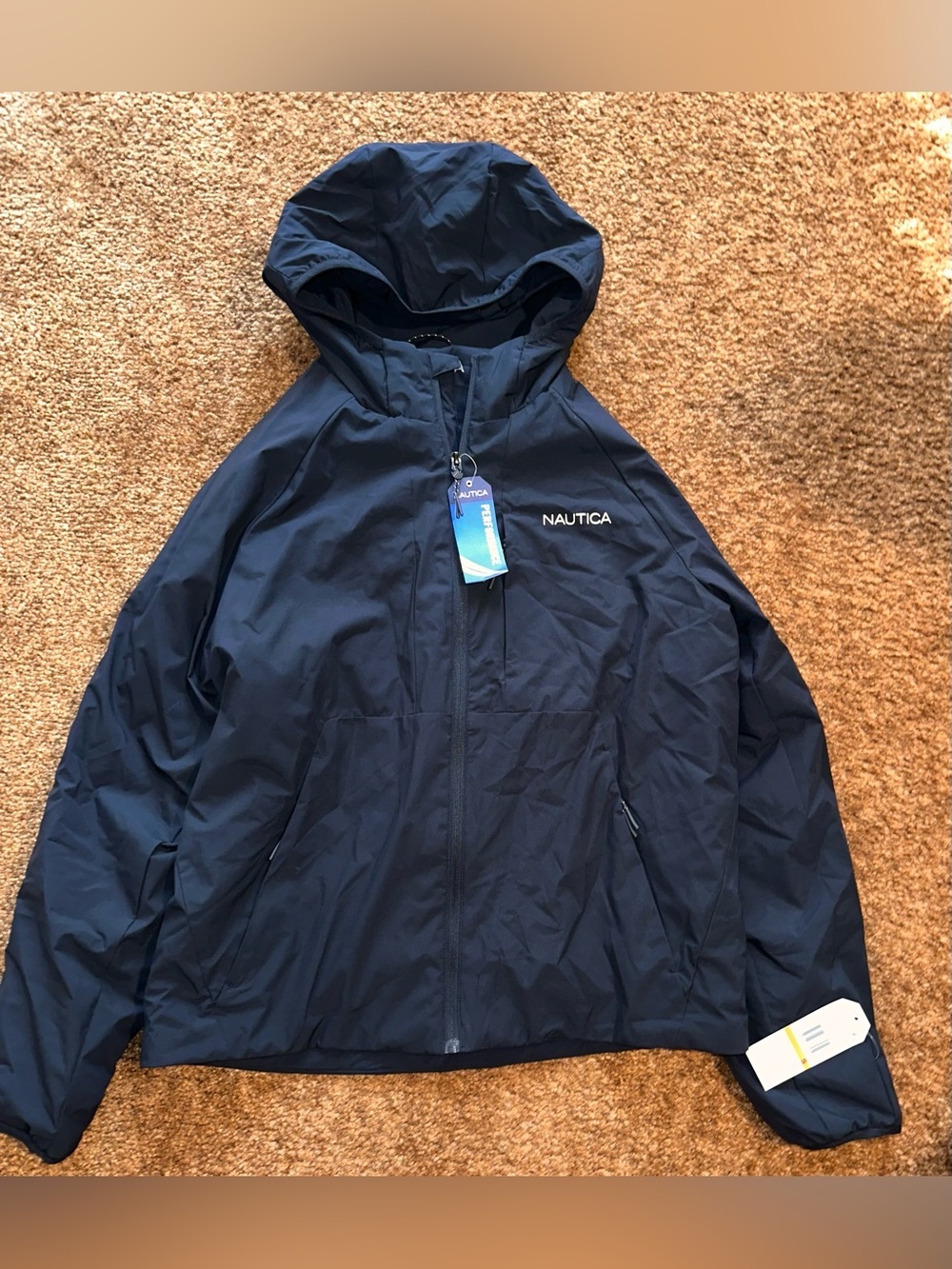 Nautica Navy Hooded Windbreaker Shell